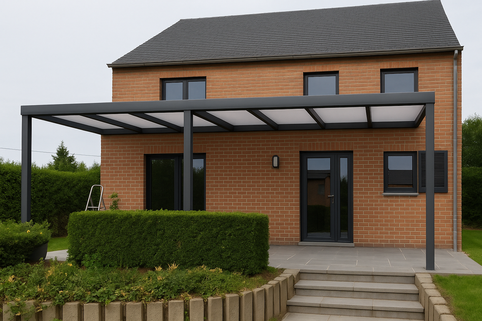 Terrassenüberdachung 1000 cm x 400 cm Polycarbonat