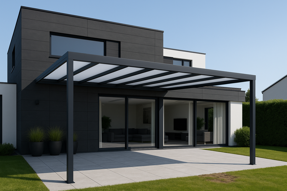 Terrassenüberdachung 1000 cm x 250 cm Polycarbonat