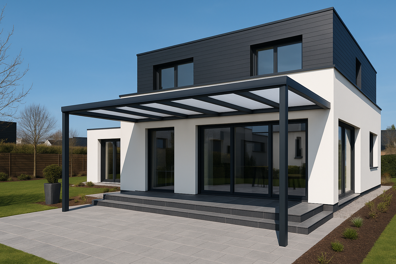 Terrassenüberdachung mit VSG Glas