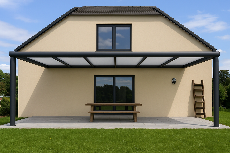 Terrassenüberdachung 1050 cm x 450 cm Polycarbonat