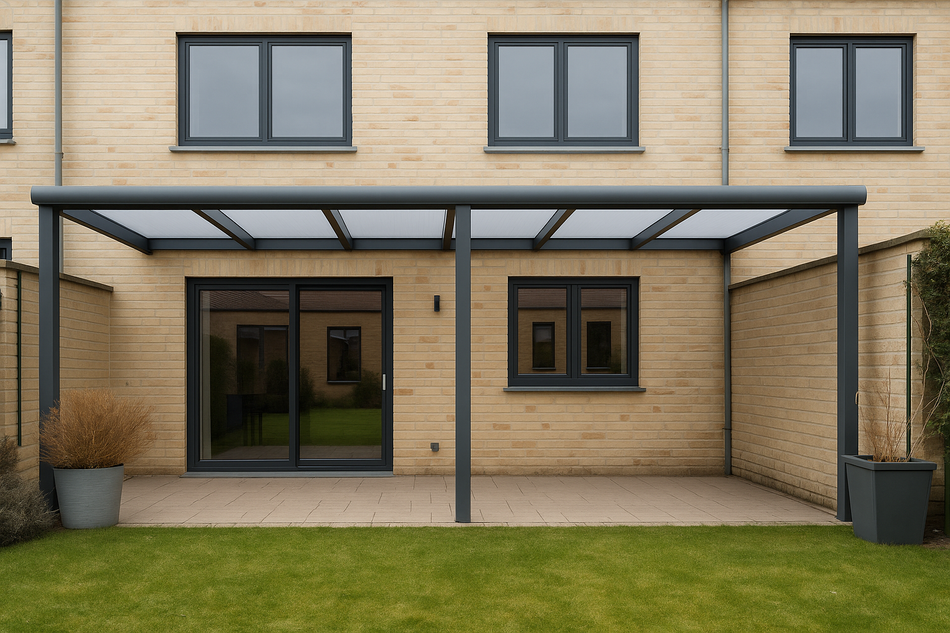 Terrassenüberdachung 1100 cm x 200 cm VSG GLAS