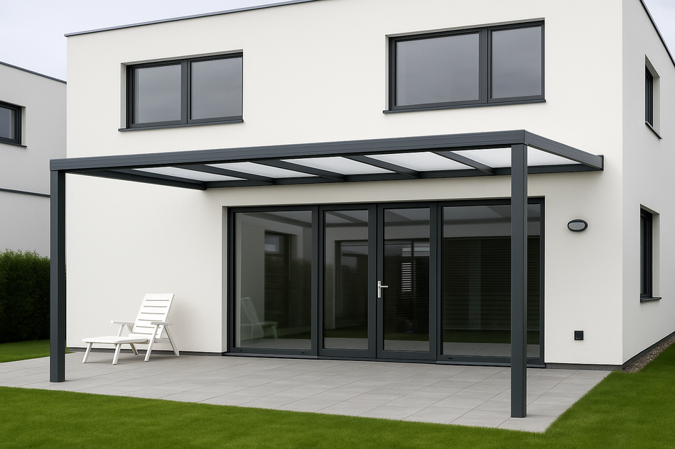 Terrassenüberdachung 1100 cm x 400 cm VSG GLAS
