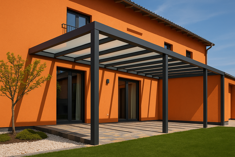 Terrassenüberdachung 1100 cm x 350 cm VSG GLAS