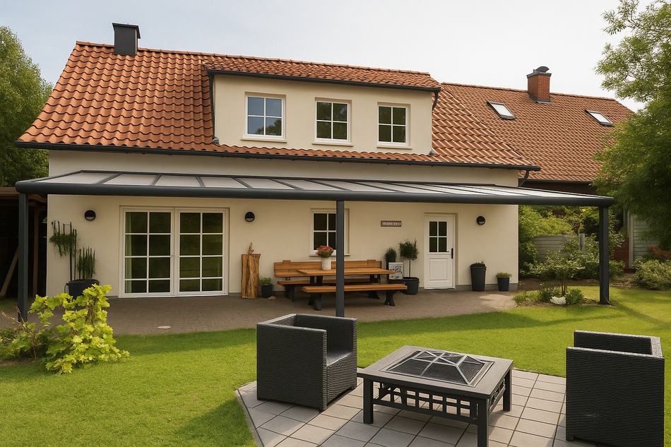 Terrassenüberdachung 1100 cm x 450 cm Polycarbonat