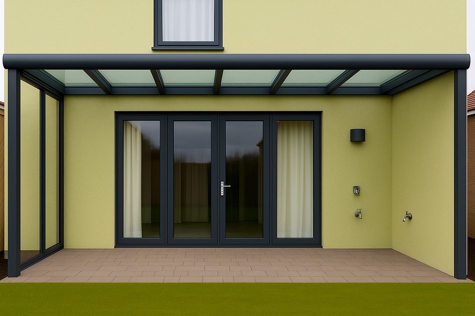 Terrassenüberdachung 400 cm x 500 cm Polycarbonat
