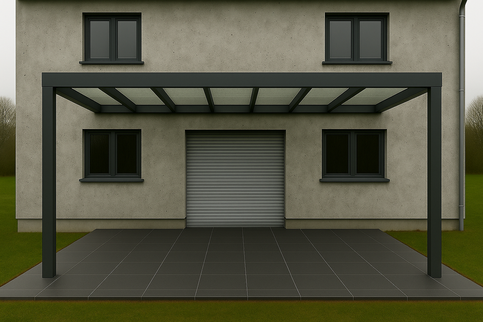 Terrassenüberdachung 550 cm x 500 cm Polycarbonat