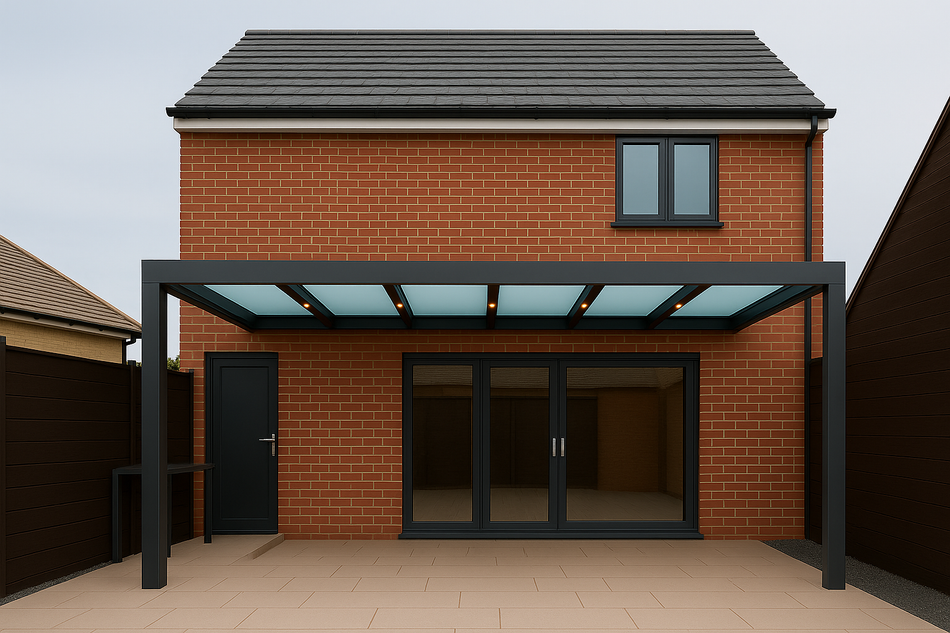 Terrassenüberdachung 800 cm x 400 cm VSG GLAS