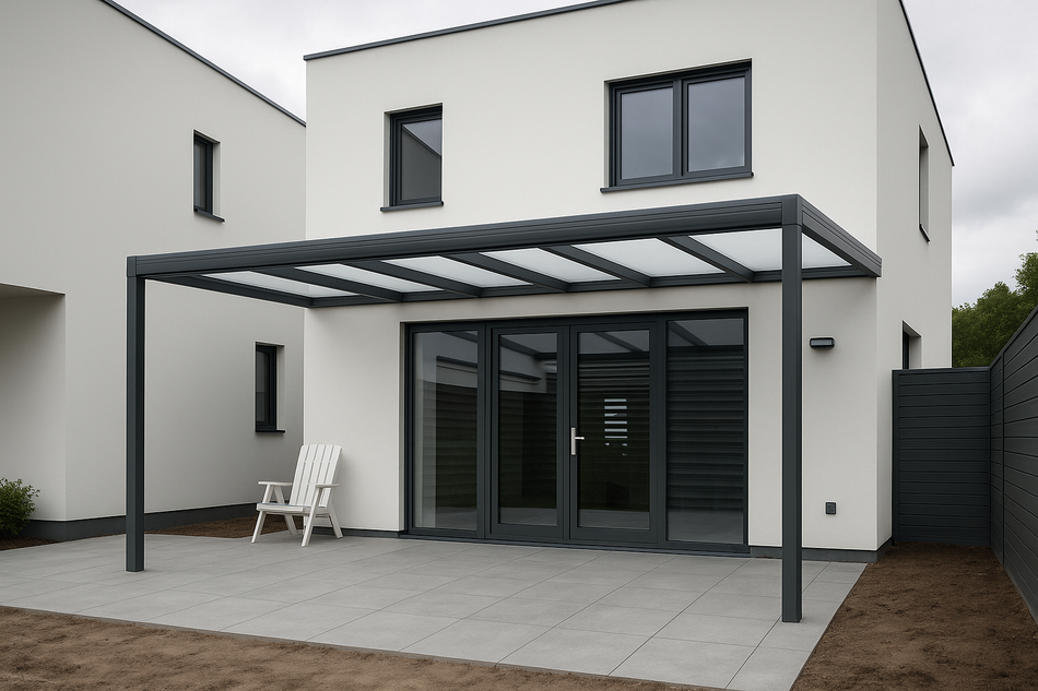 Terrassenüberdachung 1000 cm x 200 cm Polycarbonat