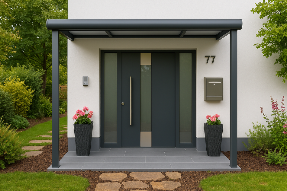 Terrassenüberdachung 450 cm x 500 cm Polycarbonat